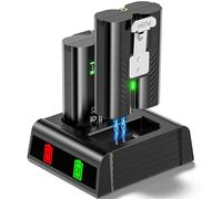Lot de 2 × 6080 mAh Batteries de Rechange pour Ring, Remplacement Ring Doorbell Batterie pour Sonnette R-Video 2/3/3 Plus/4, Batterie Rechargeable Pack de 2 avec Station de Charge
