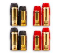 Lot de 2 (8 pièces) de connecteurs anti-flash AS150 de qualité supérieure - 7 mm - Connecteurs plaqués or - Anti-inversion de polarité - Mâle femelle - Rouge et noir - 150 A - Batterie LiPo RC à