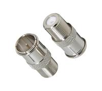 Lot de 2 à 10 adaptateurs coaxiaux rapides mâles vers femelles type F, connecteurs sans outil for télévision, antenne, câble coaxial satellite for camping-car(2 PCS)