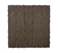 Lot de 2 à 10 dalles de terrasse emboîtables pour terrasse et balcon, imperméables, pour toutes les conditions météorologiques, couleur café