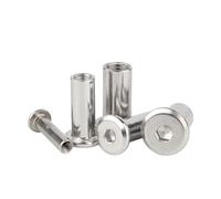 Lot de 2 à 10 écrous de meuble en acier inoxydable 304, M3, M4, M5, M6, M8, grands écrous plats à six pans creux, connecteurs à rivets, manchons d'insertion(M3 10pcs,8mm (L))