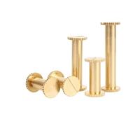 Lot de 2 à 10 vis à reliure en laiton M4 et M5, clous et rivets for albums photo, articles de maroquinerie, ceintures et portefeuilles(M5x10mm-10set)