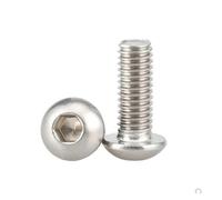 Lot de 2 à 100 vis à tête cylindrique à six pans creux en acier inoxydable 304 ISO7380 M1,6 m2 m2,5 m3 m4 m5 m6 m8 M10 A2-70(X 6mm)