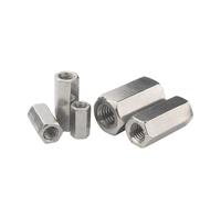 Lot de 2 à 5 écrous hexagonaux de couplage M5, M6, M8, M10, en acier inoxydable 304, pour tige filetée, écrous longs(M10x17x22mm(2pcs))