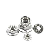 Lot de 2 à 50 écrous hexagonaux à bride M3 M4 M5 M6 M8 M12 M16 en acier inoxydable/acier au carbone pour automobiles(Stainless steel,M3 50pcs)