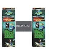 Lot de 2 à 6 paquets de crochets à truite attachés (10-30 pièces) sur bas de ligne fluoro-carbone, taille 4, 6 et 8 de Behr + autocollants Petri Heill! (2 paquets de crochets taille 8)