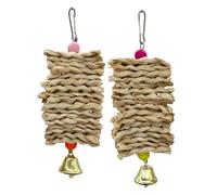Lot de 2 à mâcher en forme de coquille de maïs - Jouet interactif naturel pour petits oiseaux - Idéal pour perruches, poules, cages, de jeux, intérieur et extérieur
