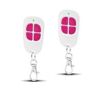 Lot de 2 AAM0049 Télécommande Portail et Garage - Compatible SCS Sentinel - 433,92 MHz - 4 Canaux - Code Secret Tournant & Portée Longue - Rose