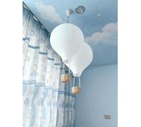 Lot de 2 Abat-Jour Suspension Montgolfière décoratives faites à la main 35 x 55 cm Idéal pour chambre de bébé, chambre d’enfant, bureau et éclairage d’ambiance pour coins