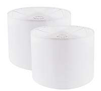 Lot de 2 abat-jour tambour pour lampes de table, lampadaire, 33 cm de haut x 33 cm de bas x 25,4 cm de haut, abat-jour en tissu blanc, facile à assembler