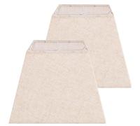 Lot de 2 abat-jours carrés beiges fabriqués à la main en lin naturel pour lampes de table, lampadaires, suspensions, assemblage requis : 20,3 x 20,3 cm (haut, 33 x 33 cm en bas)