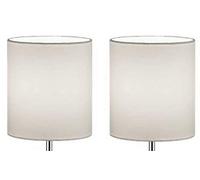 Lot de 2 abat-jours E14 cylindrique en lin - Abat-jour de rechange pour lampadaire et lampe de table - En tissu - Pour salon, chambre à coucher et bureau - Pièce de rechange universelle