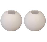 Lot de 2 abat-jours E14 « Loxy » - Verre de rechange pour lampadaire, lampe de table et suspension - Abat-jour universel en verre blanc - Abat-jour de rechange pour projecteur, plafonnier et luminaire