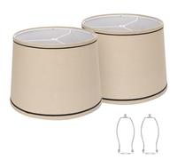 Lot de 2 abat-jours en tissu moyen pour lampes de table, lampadaires, abat-jour en lin beige de 11,6 pouces, haut x 12,6 pouces, bas x 9,8 cm