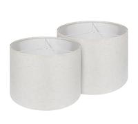 Lot de 2 abat-jours tambour 33 x 33 x 25,4 cm Assemblage facile pour lampe de table, lampe de chevet, lampadaire, support d'araignée (blanc lin)