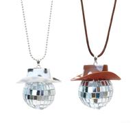 Lot de 2 accessoires à suspendre pour rétroviseur de voiture et décoration de fête à la maison avec boules disco élégantes (B)