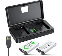 Lot de 2 accessoires d'appareil photo Sony Lithium Ion NP-BX1 et chargeur (2 canaux),ZV1,ZV1F,ZV-1F,RX100 Vii(II/III/IV/VA),DSC-HX50V/300/400/RX1R,HDR-AS10/30V/50R/100VR,compartiment