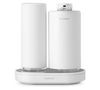 Lot de 2 accessoires de cuisine avec plateau + distributeur de savon + distributeur de liquide vaisselle, blanc, Brabantia SinkStyle Blanc