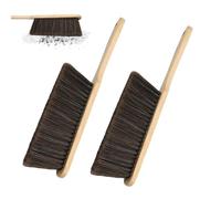 Lot de 2 accessoires de ménage à la main avec poignée en bois - Poils doux - Lit pour nettoyer les miettes, les débris, les poils du comptoir, du canapé, de la voiture, du canapé, des meubles, des