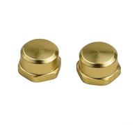 Lot de 2 accessoires de moulinet de pêche en alliage d'aluminium pour écrous de broche M7 conçus pour tiges à vis de poignée à bascule de 7 x 4 mm (doré droit)