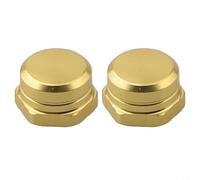 Lot de 2 accessoires de moulinet de pêche en alliage d'aluminium pour écrous de broche M7 conçus pour tiges à vis de poignée à bascule de 7 x 4 mm (main gauche dorée)