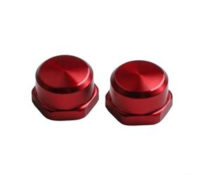 Lot de 2 accessoires de moulinet de pêche en alliage d'aluminium pour écrous de broche M7 conçus pour tiges à vis de poignée à bascule de 7 x 4 mm (main droite rouge)