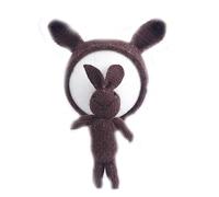 Lot de 2 accessoires de photographie pour nouveau-né avec oreilles de bébé et chapeau pour poupée, photographie photographique tricotée