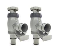 Lot de 2 accessoires de piscine - Valves à piston pour piscine Intex, pièce de rechange avec valve marche/arrêt - Adaptateur de tuyau de piscine avec support - Vanne d'arrêt pour pompes de piscine -
