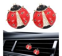 Lot de 2 accessoires de voiture en forme de coccinelle, clips désodorisants colorés et durables, adaptés pour décoration intérieure de véhicule féminin et fille