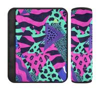 Lot de 2 accessoires de voiture Léopard Triangles Rayures Pois Libère le stress sur votre cou et vos épaules pour Sedan funda para cinturón de carro