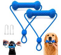 Lot de 2 accessoires dentaires à double action pour chien - Ouvre-bouche pour le brossage des dents - Jouet à mâcher pour faciliter le brossage des dents - Pour chiens de petite, moyenne et grande