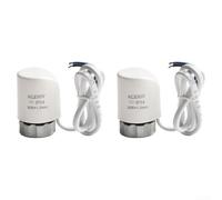 Lot de 2 actionneurs thermiques électriques AC230 V M30 x 1,5 mm pour chauffage au sol, valve de radiateur, compatible avec les contrôleurs programmables, boîtier en PC blanc, poussée 110N, 3 à 5