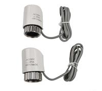 Lot de 2 actionneurs thermiques électriques pour vannes de chauffage au sol et de radiateur, AC 230 V, filetage M30 × 1,5 mm, poussée 110N, boîtier PC, fonctionnement de 3 à 5 minutes, blanc