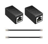 Lot de 2 Adaptateur RJ45 vers RJ11, Adaptateur ADSL RJ45, Connecteur Femelle RJ11 (6P4C) vers Mâle (8P4C), Câble Téléphonique et Coupleur Ethernet pour Téléphone, Fax, CCTV, Modem ADSL