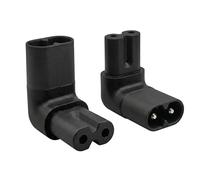 Lot de 2 Adaptateur Secteur Coudé C7 vers C8 90 Degrés, Multiprise Angle pour Cable Alimentation Coudé, Prise Électrique Européenne en PVC Robuste, Connecteur Ordinateurs Adaptateur Téléviseurs