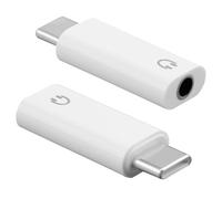Lot de 2 Adaptateur USB C vers Casque Audio 3,5 mm, Adaptateur DAC USB C Jack Qualité Sonore Hi-FI Adaptateur USB de Type C vers Prise Casque 3,5 mm Compatible avec iPhone Galaxy Huawei Pad Blanc