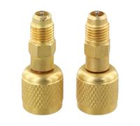 Lot de 2 adaptateurs à connexion rapide en laiton compatibles avec les systèmes R32 et R454b y compris raccords femelle vers mâle 1/4 Sae avec design anti-retour pour un entretien sécurisé et une