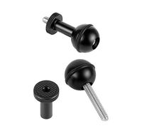 Lot de 2 adaptateurs à tête sphérique de 2,5 cm avec vis réglable, support M5 amovible pour caméra sous-marine et support de lumière de remplissage, noir