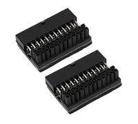 Lot de 2 Adaptateurs ATX 24 Broches 90 Degrés, Carte Mère 24 Broches Femelle vers 24 Broches Mâle, Connecteur D'extension à Angle Droit pour Alimentation PC de Bureau, Broches