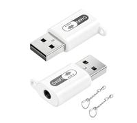 Lot de 2 adaptateurs audio USB vers 3,5 mm, carte son externe, microphone | Adaptateur USB A vers AUX 24 bits/96 kHz DAC 2 en 1 pour casque audio et microphone externe pour PC/Mac/Linux