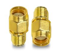 Lot de 2 adaptateurs coaxiaux SMA femelle vers RP-SMA mâle, câble coaxial à faible perte pour antenne radio, audio