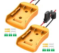 Lot de 2 adaptateurs compatibles avec batterie DeWalt 18 V/20 V, avec boîte à fusibles, interrupteur et connecteur, pour camions télécommandés et robots