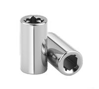 Lot de 2 adaptateurs convertisseur de douille 1/4" carré vers 1/4 Hex Bit Adaptateur pour outils électriques et embouts de tournevis en acier au chrome vanadium