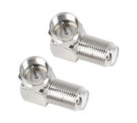 Lot de 2 Adaptateurs Coudés à 90° pour Câbles Coaxiaux, Connecteurs F Plaqués Or, Raccord Câble Sat 7mm, Idéal pour Espaces Réduits- Convertissez en Connecteur à Angle Droit pour Décodeur Numérique