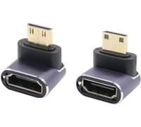 Lot De 2 Adaptateurs Coudés Vers Le Haut Et Vers Le Bas De 90 Degrés 8K Mini Hdmi Vers Hdmi 48 Gbps High Speed 2.1 Extender Mini Hdmi Mâle Vers Hdmi Femelle Adaptateur 8K 4K Avec L[GBP6276742]