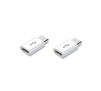 Lot de 2 adaptateurs courts Android vers USB-C - Charge PD jusqu'à 5A et synchronisation de données White