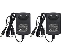 Lot de 2 adaptateurs d'alimentation CA vers DC 12 V 3 A Fiche 5,5 mm x 2,1 mm pour caméra de vidéosurveillance DVR LED String Light
