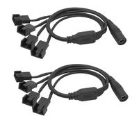 Lot De 2 Adaptateurs D'Alimentation Cc Vers 4 Câbles D'Alimentation Pour Ventilateur Pc 4 Broches 4 Broches-Répartiteur Pwm Pour Boîtier Atx-Câble De Ventilateur 4 Broches-37 Cm