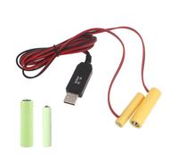 Lot de 2 adaptateurs d'alimentation USB pour éliminateur de batterie, 1,5 V, LR3/AA LR6 AAAA, adaptateur d'alimentation de batterie de lumière LED