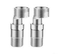 Lot de 2 adaptateurs d'angle de robinet de douche avec rotation complète à 360 degrés et vis excentrique télescopique pour robinet personnalisé (long)